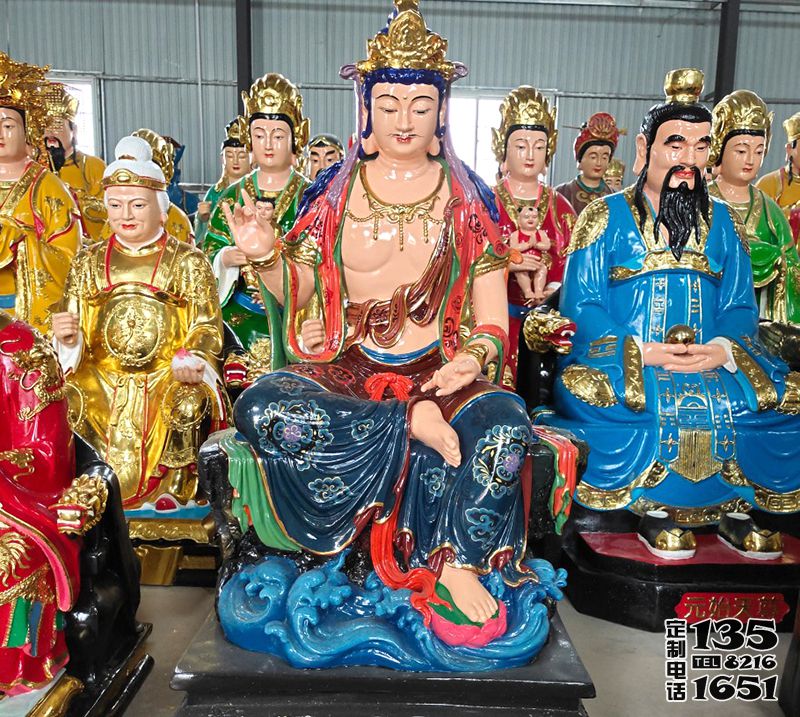 寺庙玻璃钢彩绘大型降妖除魔神话人物钟馗雕塑 寺庙玻璃钢彩绘大型降妖除魔神话人物钟馗雕塑