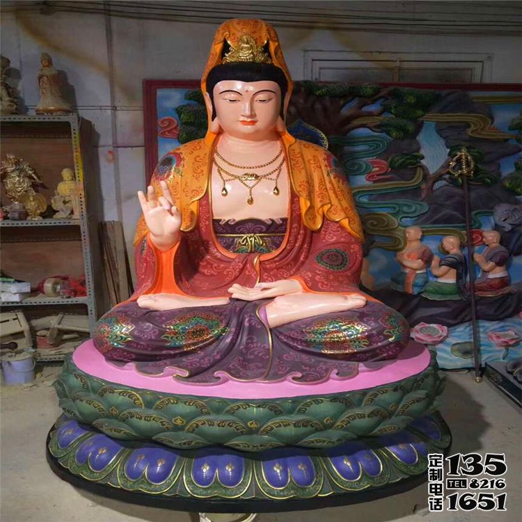 玻璃钢彩绘寺庙大型景观菩萨观音雕塑 玻璃钢彩绘寺庙大型景观菩萨观音雕塑