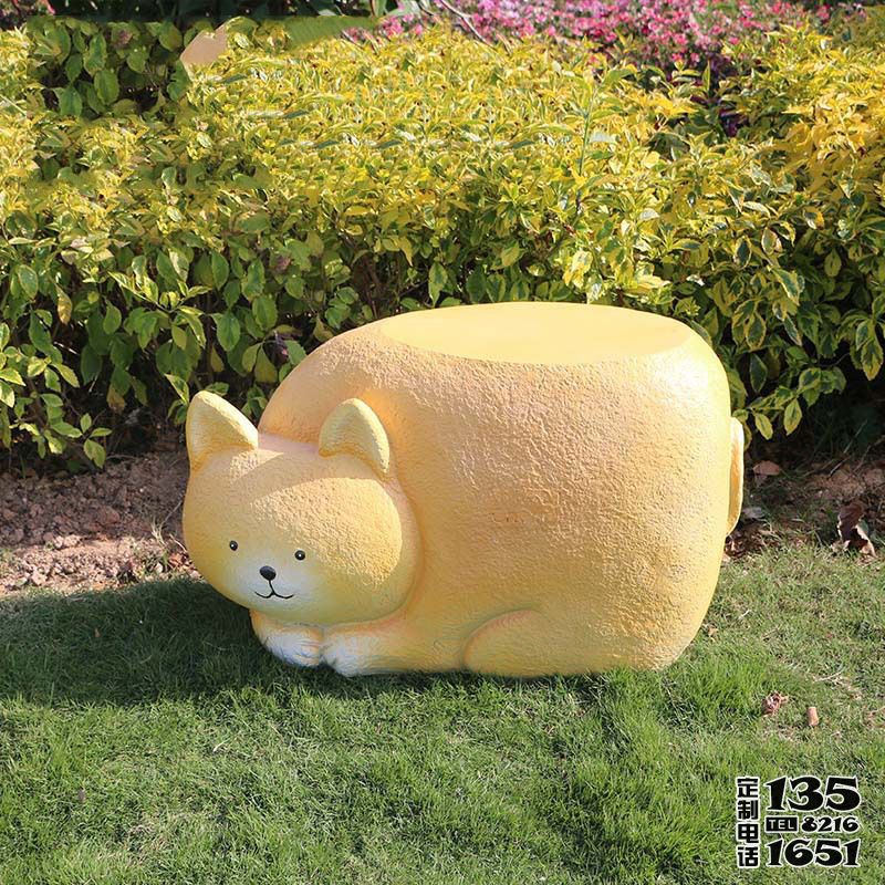 公园玻璃钢卡通猫咪座椅雕塑 公园玻璃钢卡通猫咪座椅雕塑