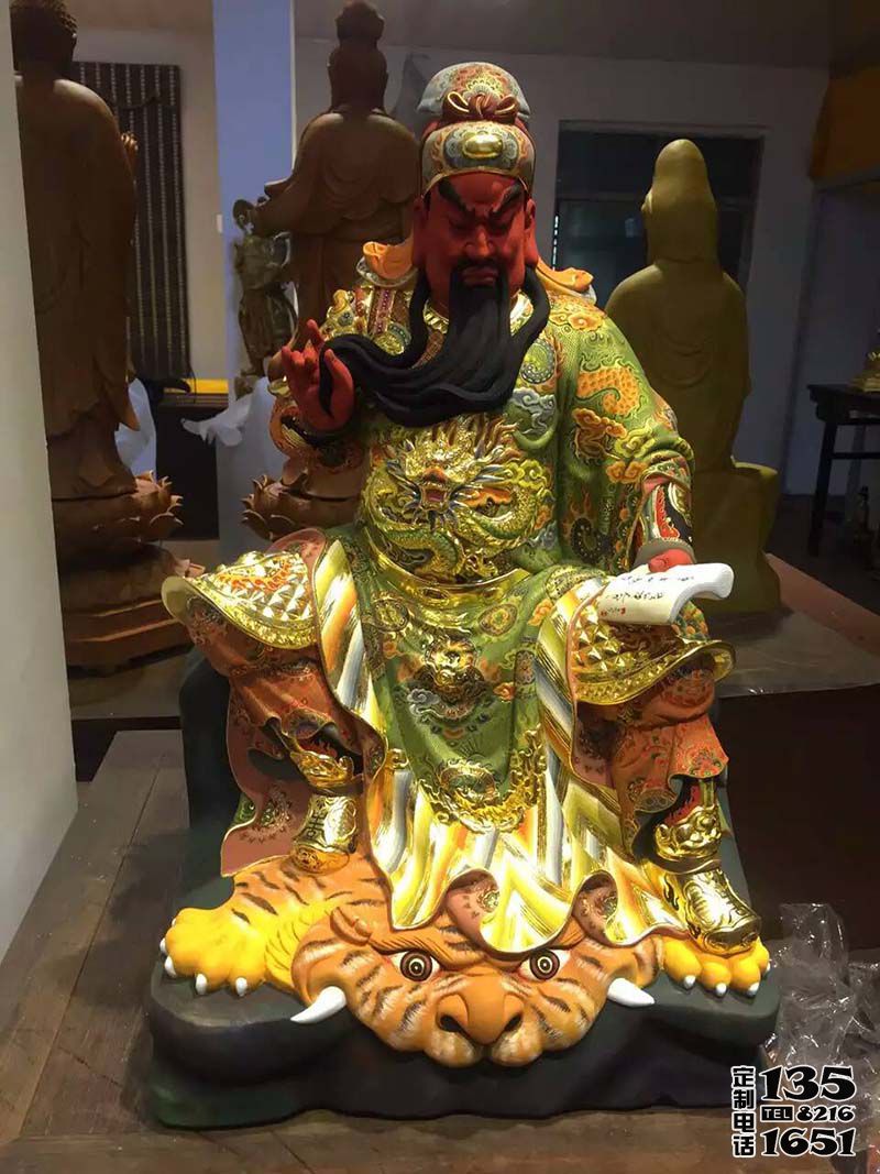 玻璃钢彩绘客厅家居看书的关公雕塑 玻璃钢彩绘客厅家居看书的关公雕塑