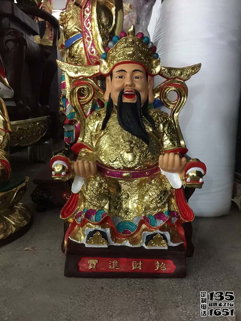 庭院供奉雕塑摆件玻璃钢财神雕塑 庭院供奉雕塑摆件玻璃钢财神雕塑