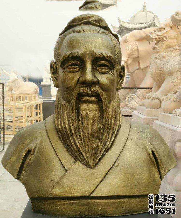 景点校园教育家孔子胸像玻璃钢仿铜雕塑 景点校园教育家孔子胸像玻璃钢仿铜雕塑