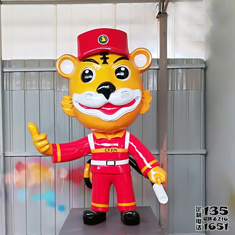 公园景区玻璃钢卡通彩绘老虎雕塑 公园景区玻璃钢卡通彩绘老虎雕塑