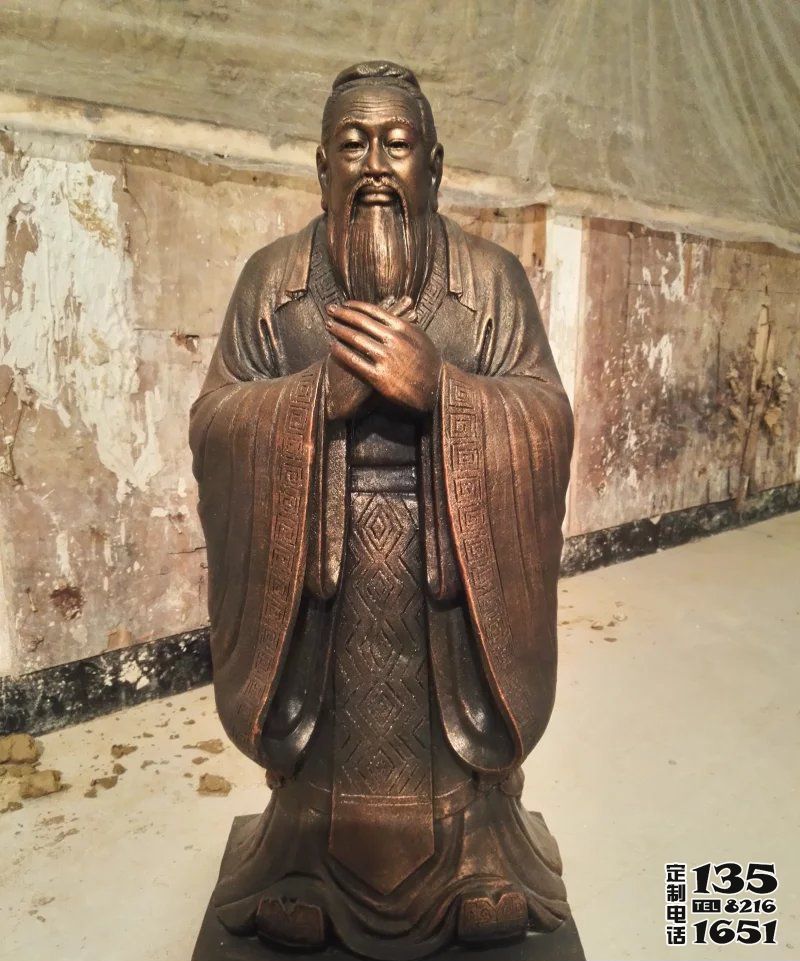 校园铸铜孔子名人玻璃钢雕塑 校园铸铜孔子名人玻璃钢雕塑