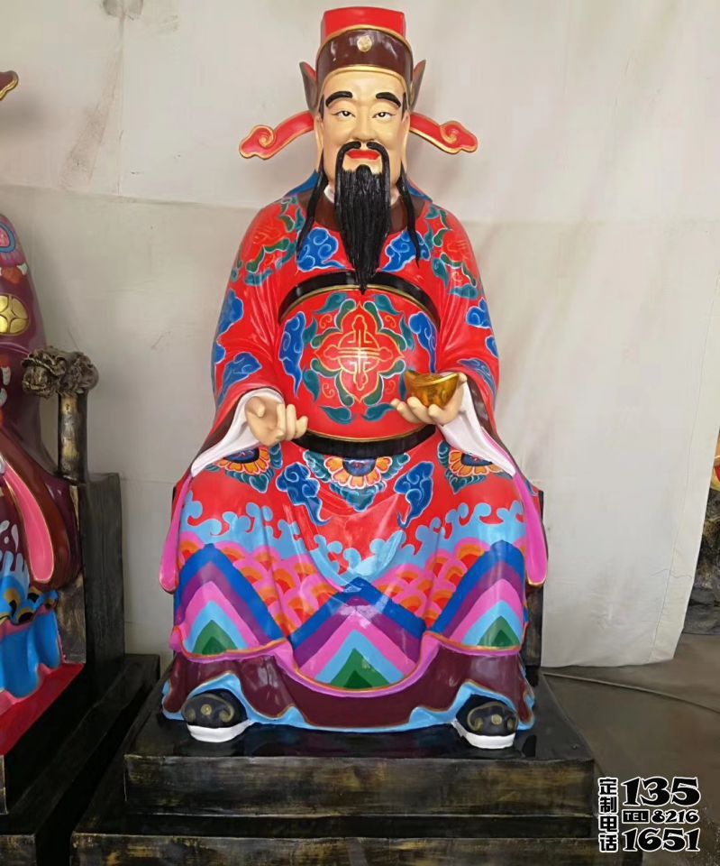 家用招财玻璃钢彩绘文财神雕塑 家用招财玻璃钢彩绘文财神雕塑