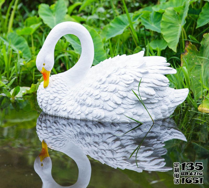 池塘湖边庭院别墅玻璃钢浮水摆件仿真天鹅雕塑 池塘湖边庭院别墅玻璃钢浮水摆件仿真天鹅雕塑